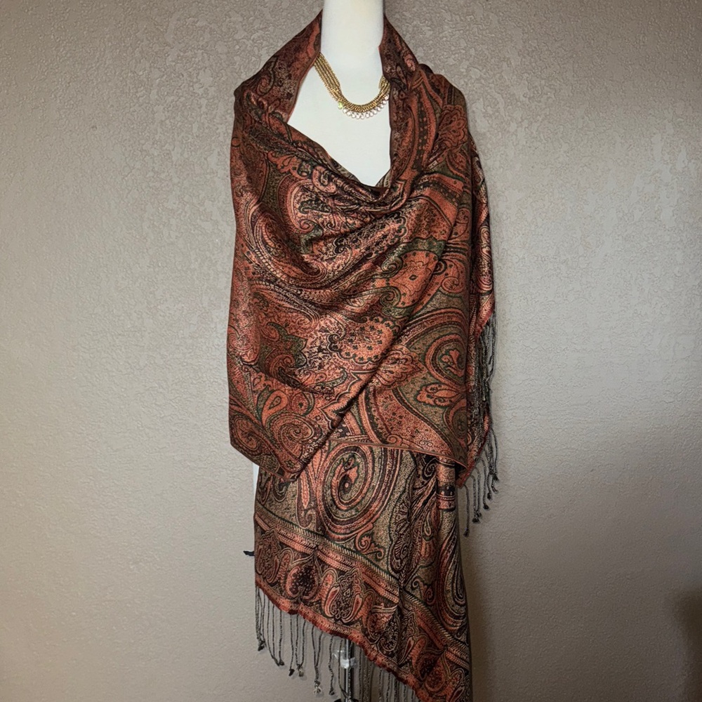 Versatile Talbots Paisley Patterned Wrap - image 6